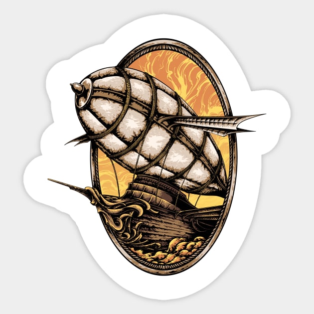 Airship Sticker by artfery